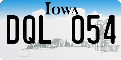 IA license plate DQL054