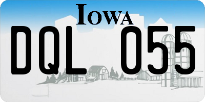 IA license plate DQL055