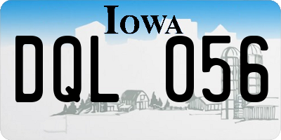 IA license plate DQL056