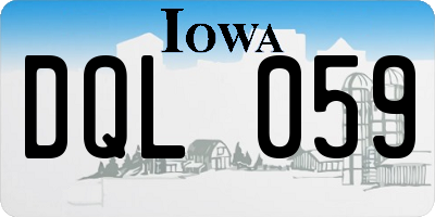 IA license plate DQL059
