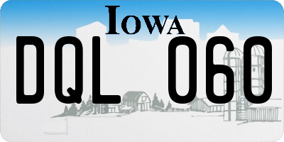 IA license plate DQL060