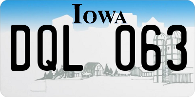 IA license plate DQL063