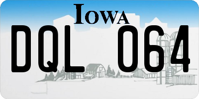 IA license plate DQL064