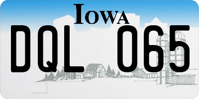 IA license plate DQL065
