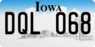 IA license plate DQL068