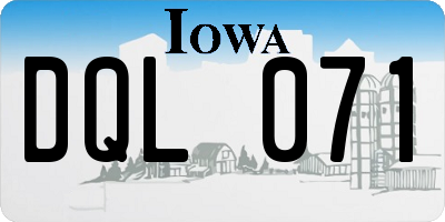 IA license plate DQL071
