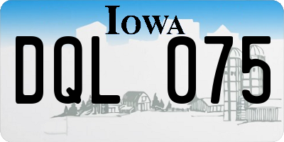 IA license plate DQL075