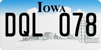 IA license plate DQL078