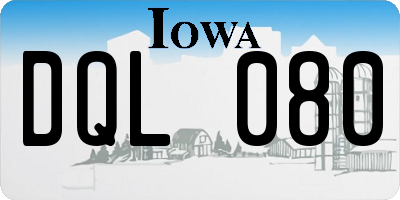 IA license plate DQL080
