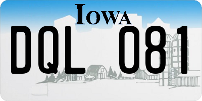 IA license plate DQL081