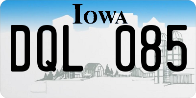 IA license plate DQL085
