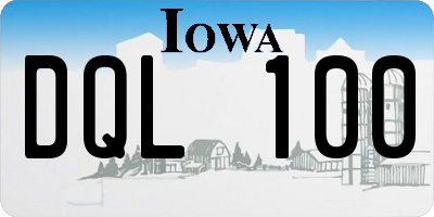 IA license plate DQL100