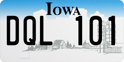 IA license plate DQL101