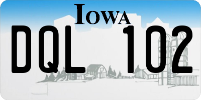 IA license plate DQL102