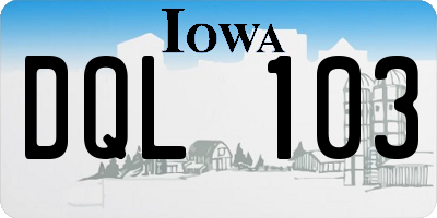 IA license plate DQL103