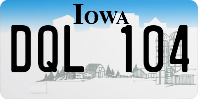 IA license plate DQL104