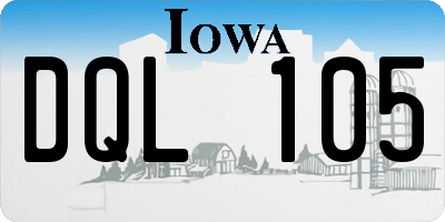 IA license plate DQL105