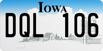 IA license plate DQL106