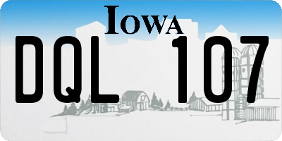 IA license plate DQL107