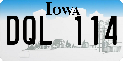 IA license plate DQL114