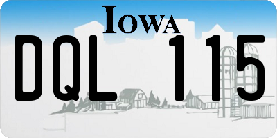 IA license plate DQL115