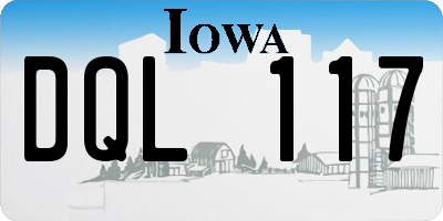 IA license plate DQL117