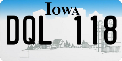 IA license plate DQL118