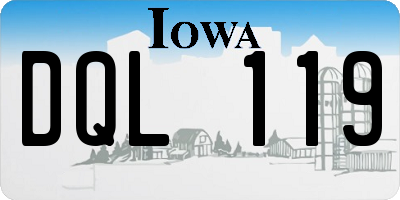 IA license plate DQL119
