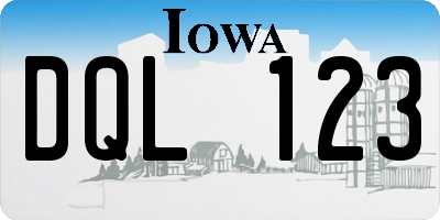 IA license plate DQL123