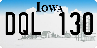 IA license plate DQL130