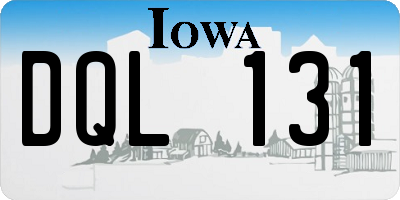 IA license plate DQL131
