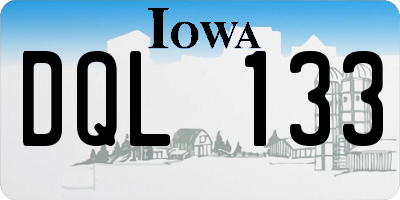 IA license plate DQL133