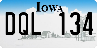 IA license plate DQL134