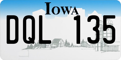 IA license plate DQL135