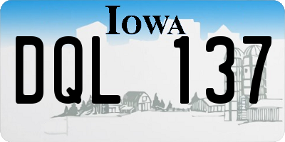 IA license plate DQL137