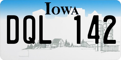 IA license plate DQL142