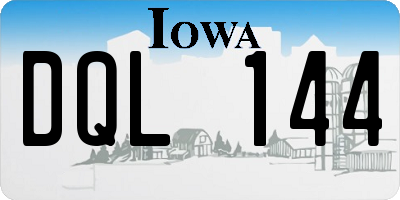IA license plate DQL144