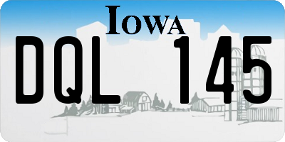 IA license plate DQL145