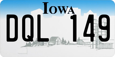 IA license plate DQL149