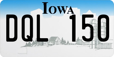 IA license plate DQL150