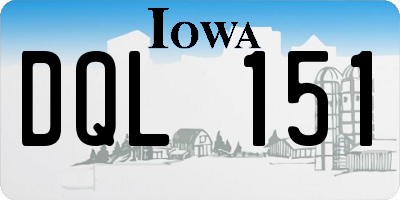 IA license plate DQL151