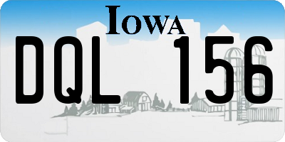 IA license plate DQL156