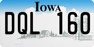 IA license plate DQL160