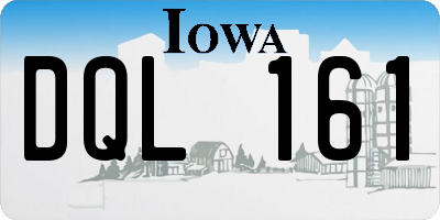 IA license plate DQL161