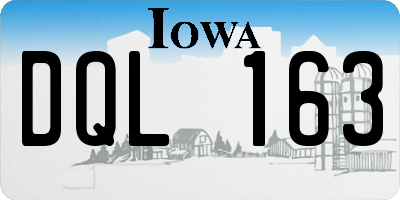 IA license plate DQL163