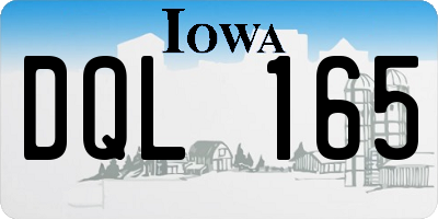 IA license plate DQL165