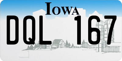 IA license plate DQL167