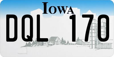 IA license plate DQL170