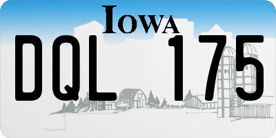 IA license plate DQL175