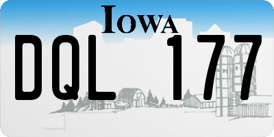 IA license plate DQL177